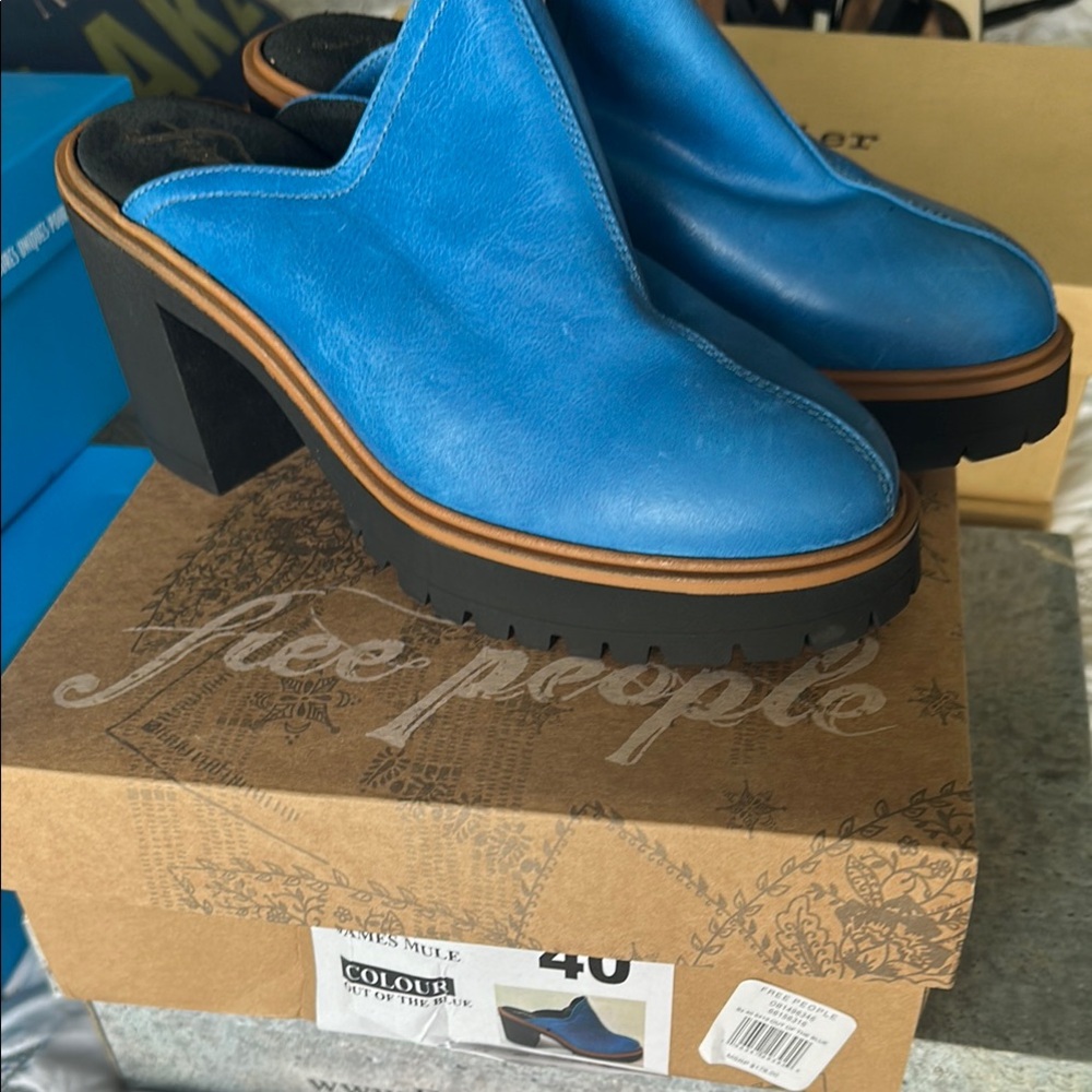 Free People Blue James mule new w/ box sz 9.5/40 Women's Mules